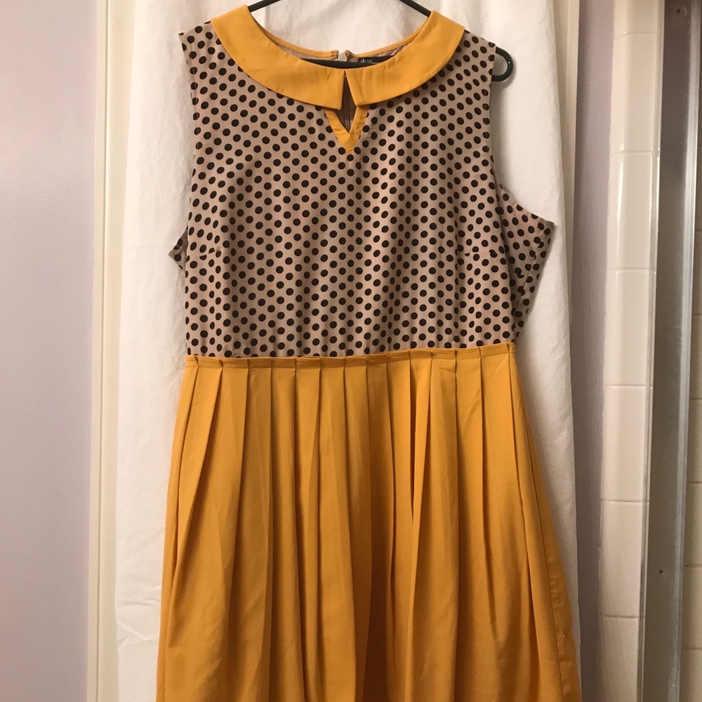 Dear Creatures sleeveless polka dot party dress